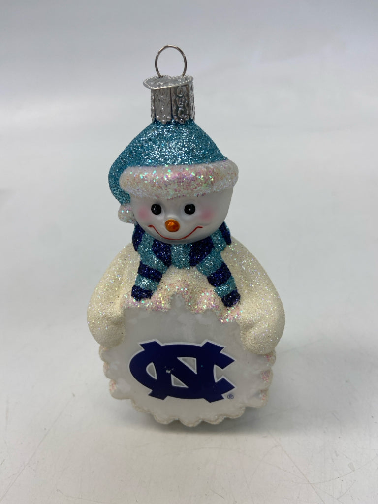 Old World Christmas White Blue UNC Ornaments