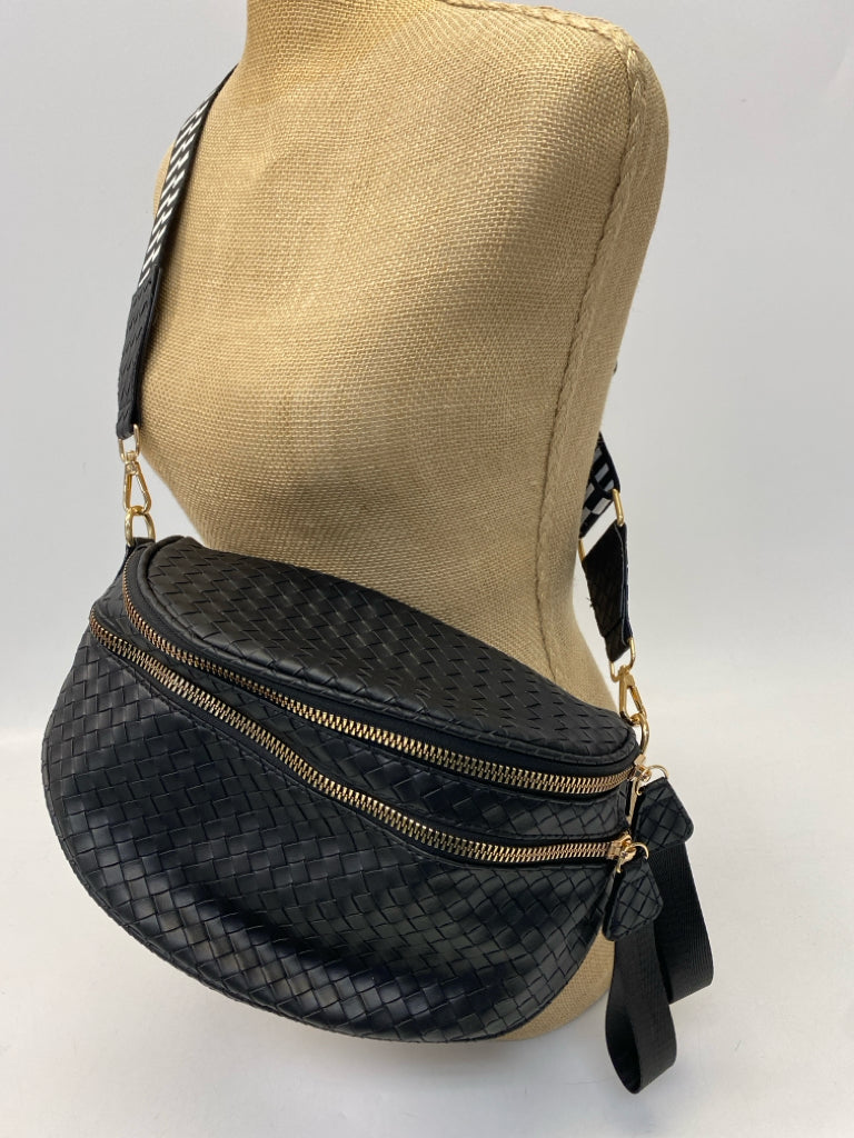 Black Woven Crossbody