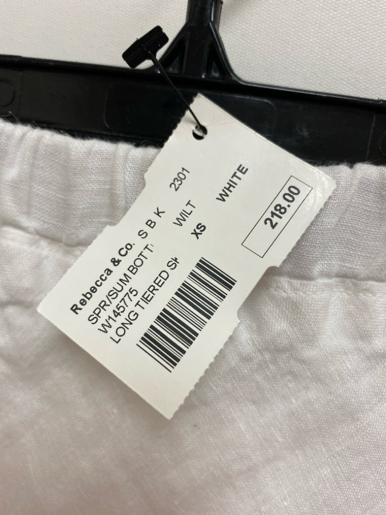 NWT WILT Size XS White Tiered Linen Ladies Skirt