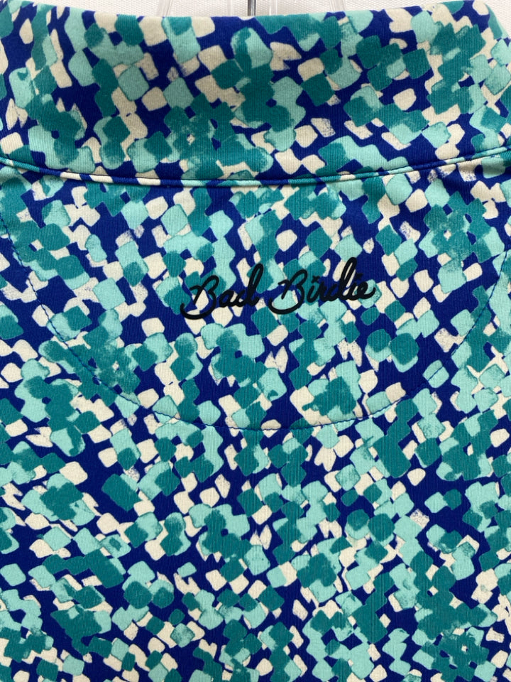 Size L Teal Blue Dark Blue Speckles Quarter Zip Men&