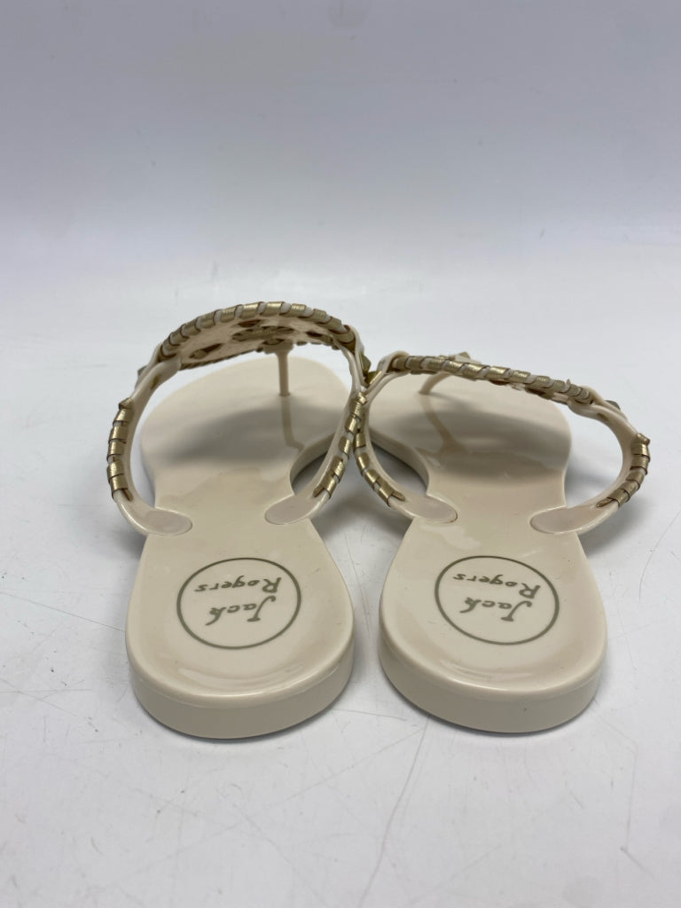 Jack Rogers  Size 9 Cream Gold Jelly Sandals