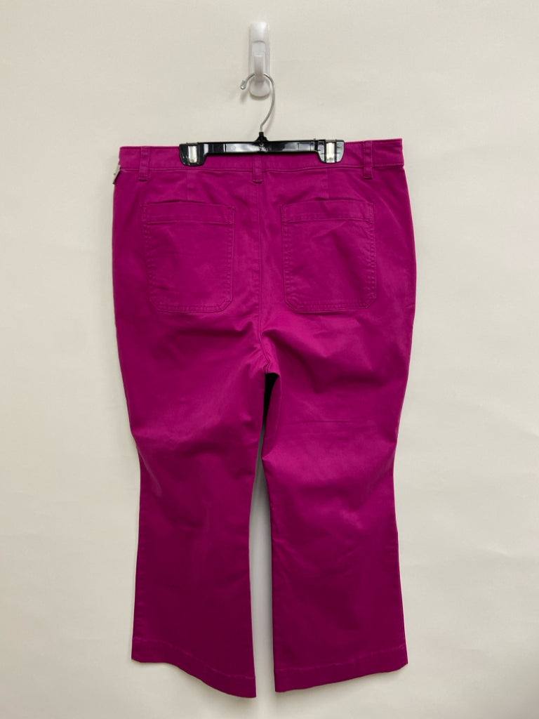 NWT LOFT Size 12P Magenta Cropped Petite Pants