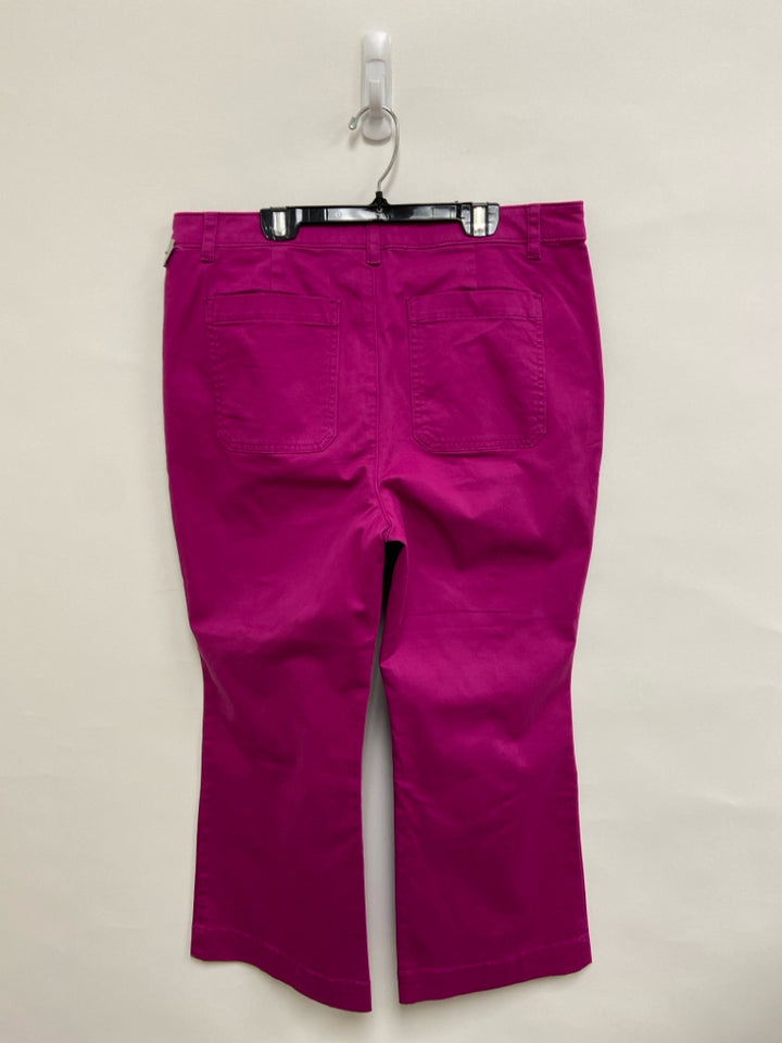 NWT LOFT Size 12P Magenta Cropped Petite Pants