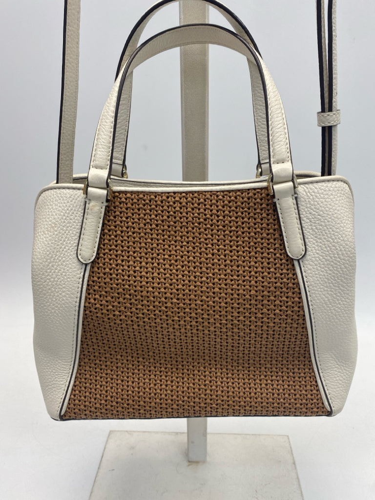 Kate Spade Cream Brown Woven Handbag