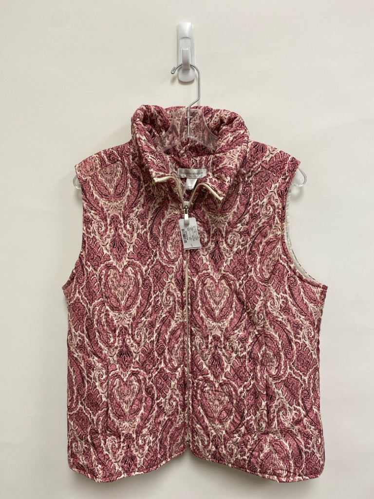 NWT Christopher/Banks Size L Rose Cream Zip Down Quilted Ladies Vest