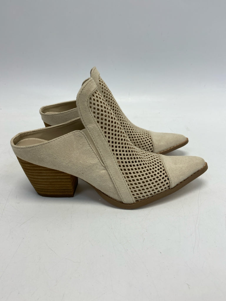 Size 6 Cream Perforated Boots