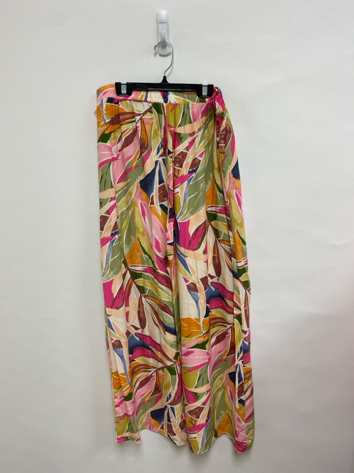 NWT Size XL Orange Green/Pink Leaves Ladies Pants