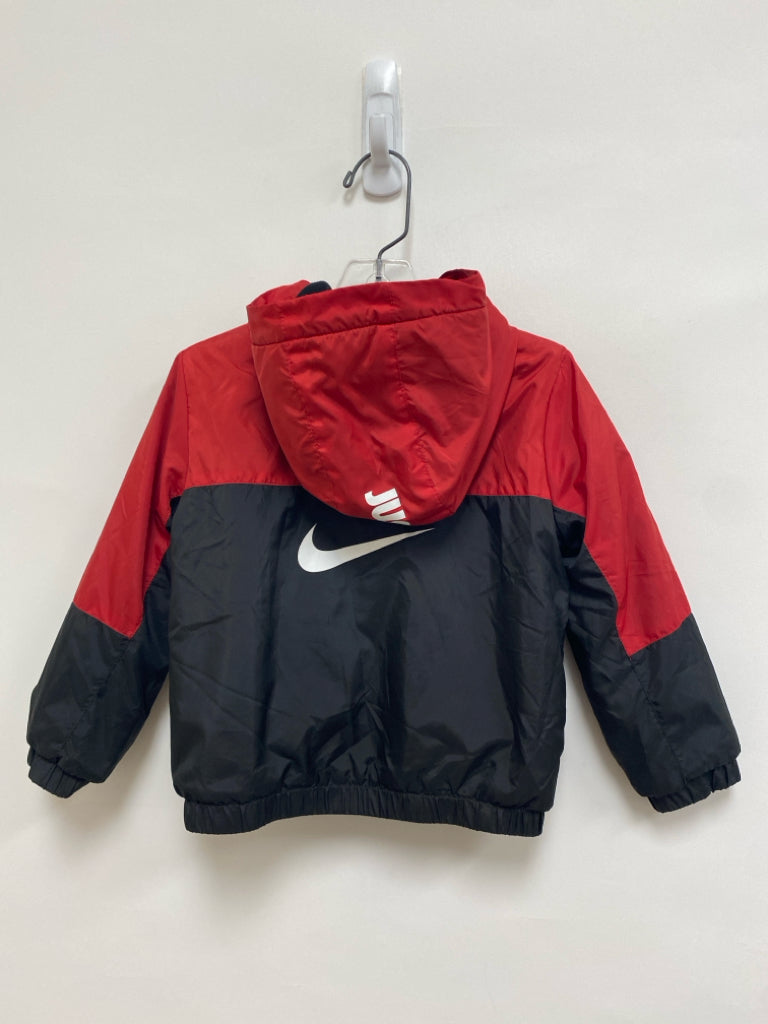 Nike SIZE 2T Red/Black Zip Down Hooded Boy&