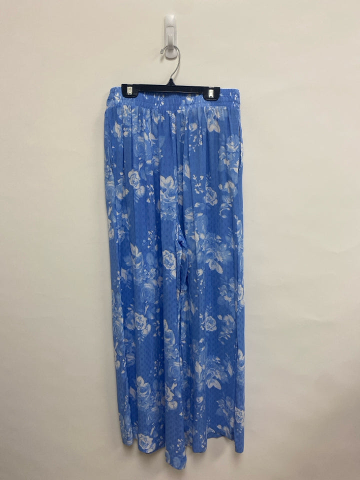 Laura Ashley Size S Blue White Roses Ladies Pants