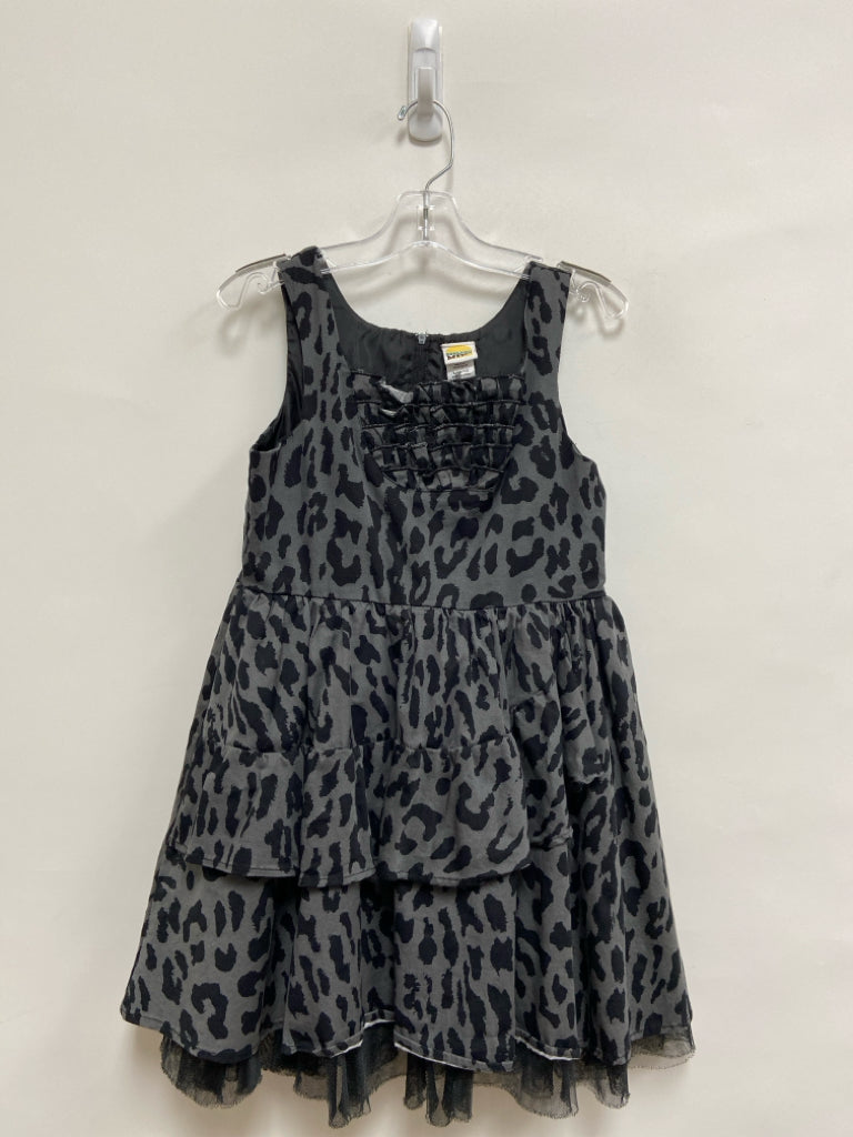 SIZE 10/12 Charcoal/Blk Animal Print Sleeveless Girl&