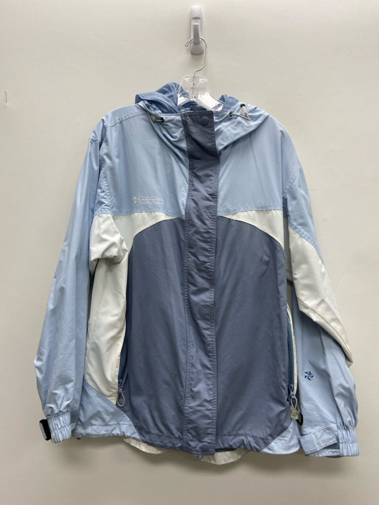 Columbia Size M Pale Blue White Ladies Jacket