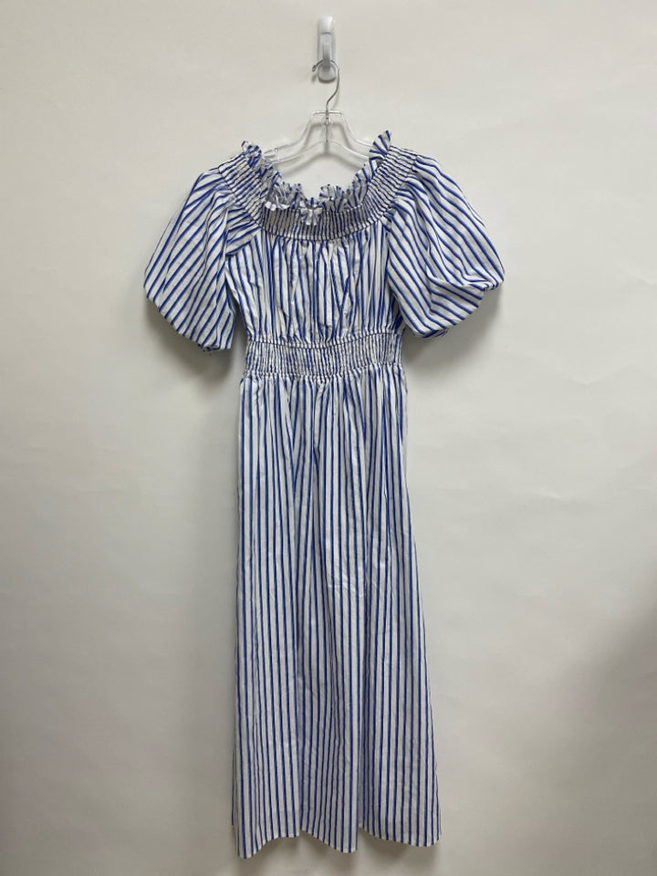 Size XS White Blue Striped Ladies Dress