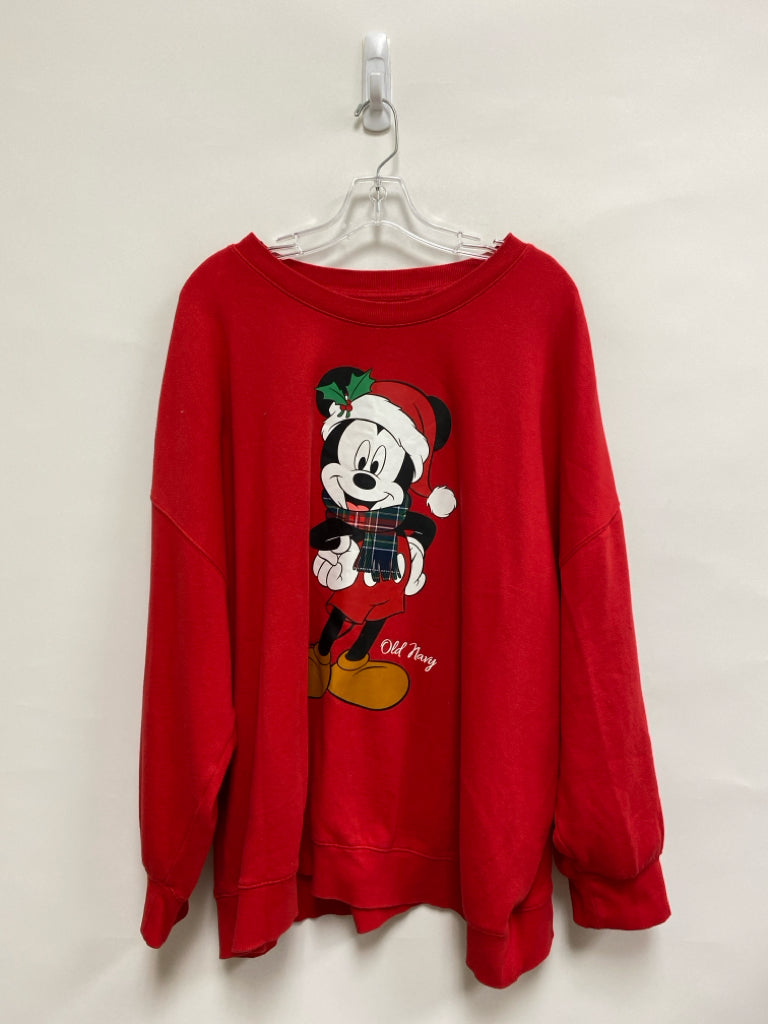 Old Navy Size XXL Red White/Black Mickey Mouse Plus Size Sweatshirt