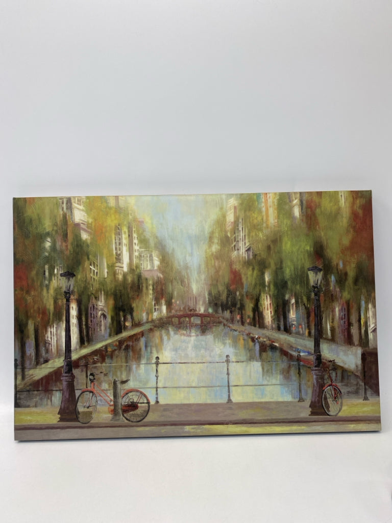 Green Multi Color Scene Canvas Art