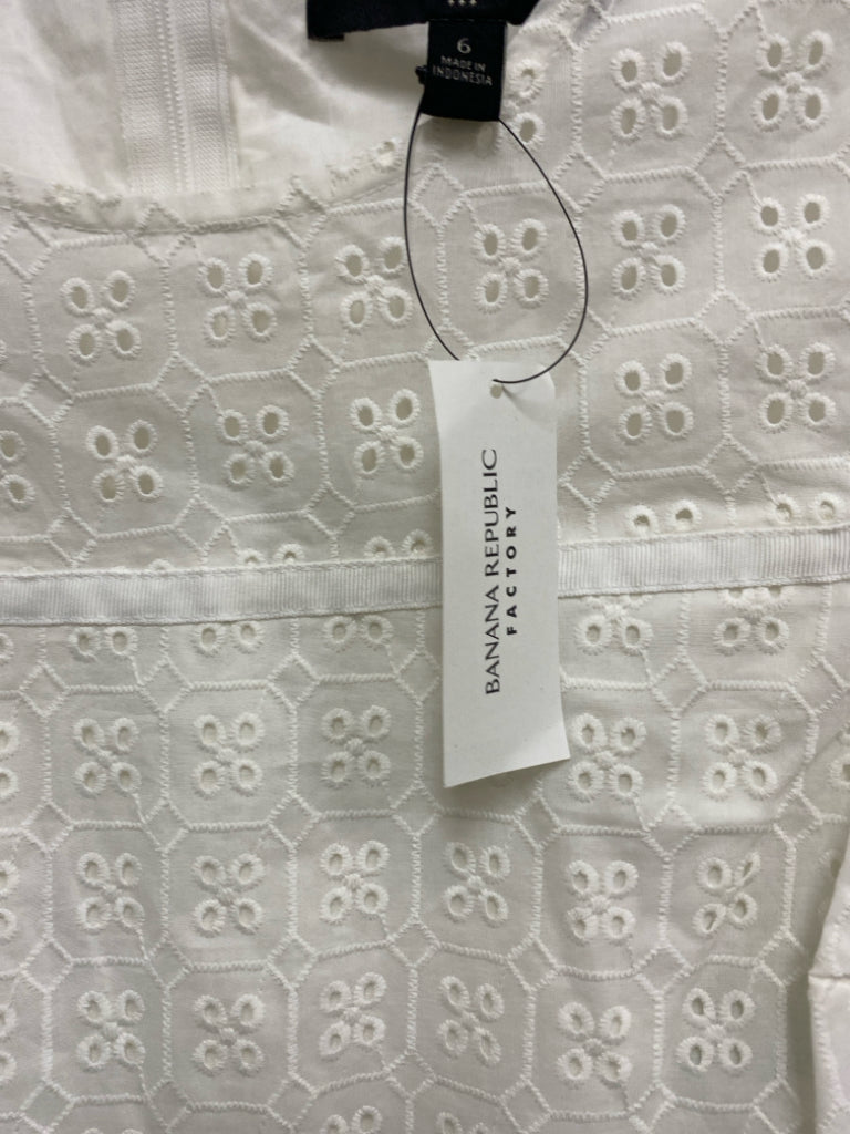 NWT Banana Republic Size 6 White Sleeveless Eyelet Ladies Dress