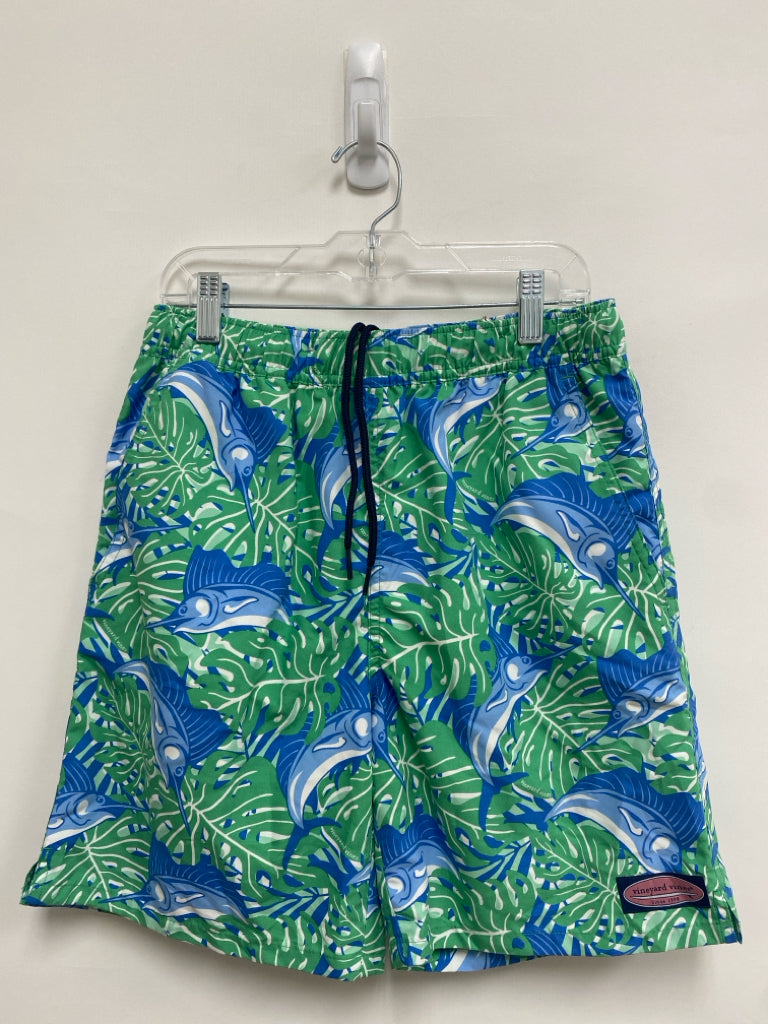Vineyard Vines SIZE M Green/White Blue Fish Boy&