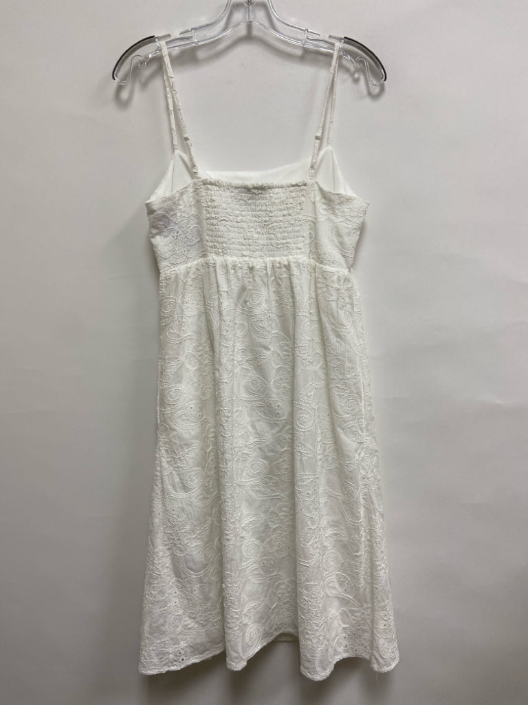Nanette Lepore Size 8 White Embroidered Sleeveless Ladies Dress