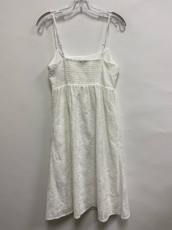 Nanette Lepore Size 8 White Embroidered Sleeveless Ladies Dress