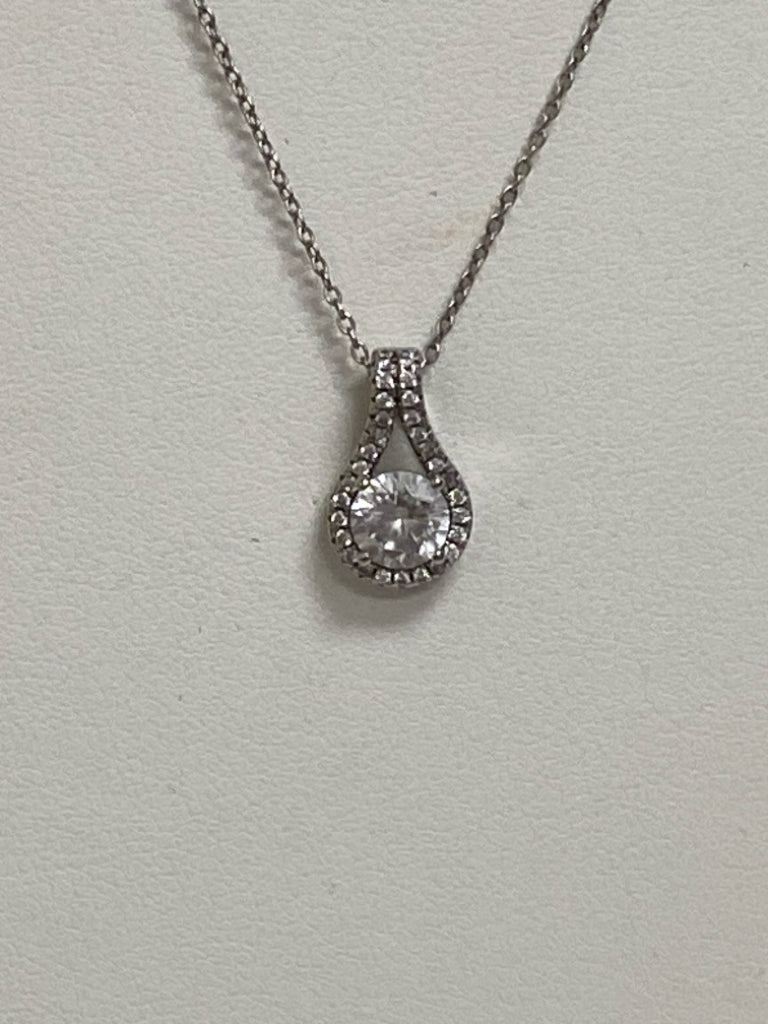Silver Clear Jeweled Necklace