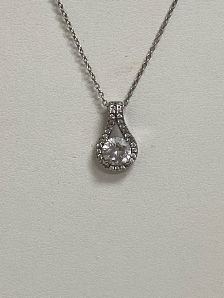 Silver Clear Jeweled Necklace