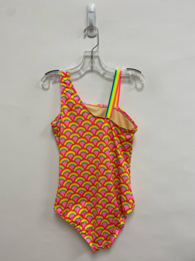 Lands End SIZE 14 Pink/Orange Green/Blue Rainbows Girl&