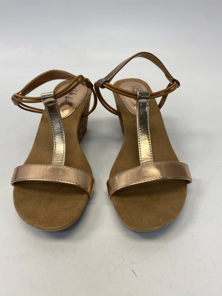 Style &amp; Co.  Size 5.5 Rose Gold Gold Basket Weave Sandals