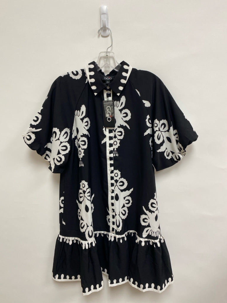 NWT GiGiO Size S Black White Print Ladies Dress