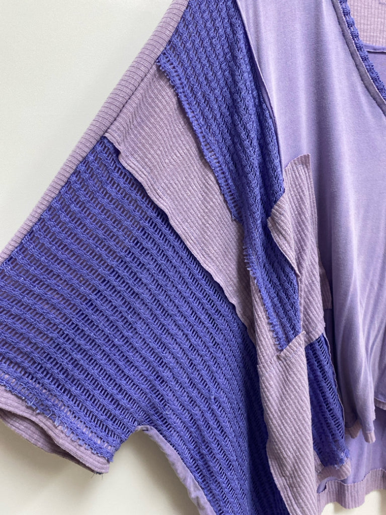 POL Size S Lavender Periwinkle Trimmed Cropped Ladies Top
