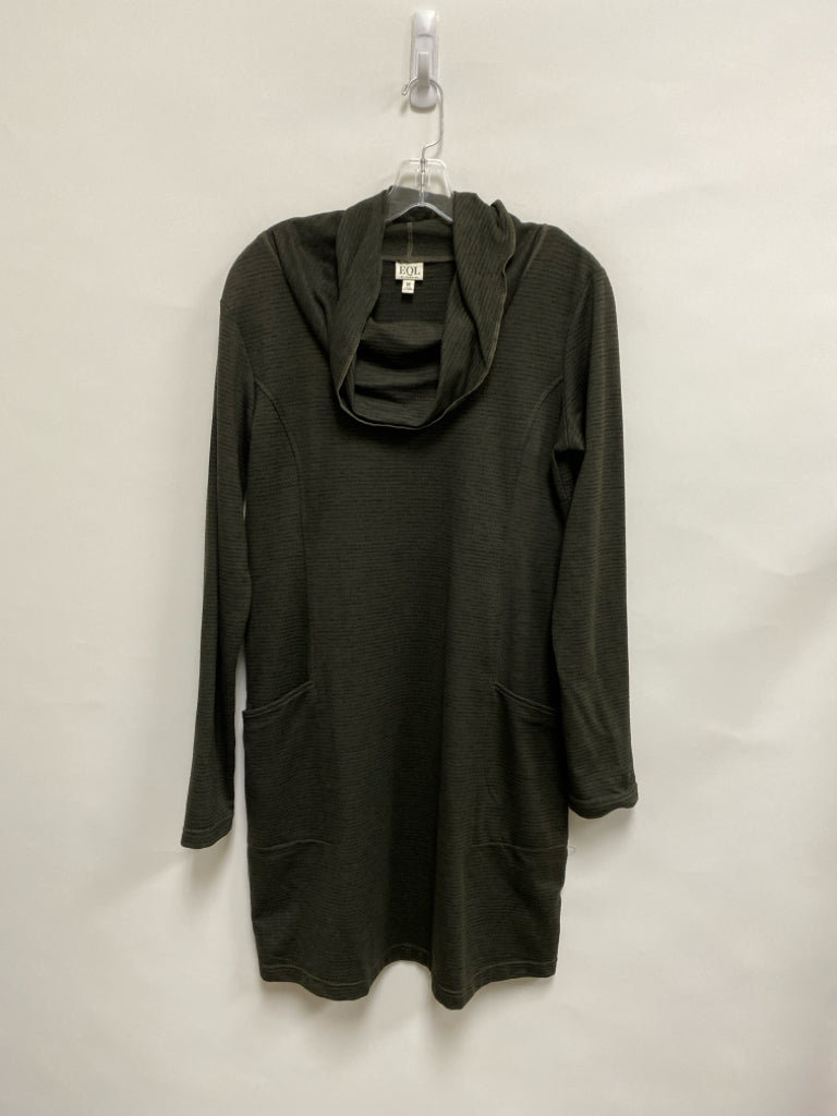 Size M Dark Olive Cowl Neck Ladies Dress