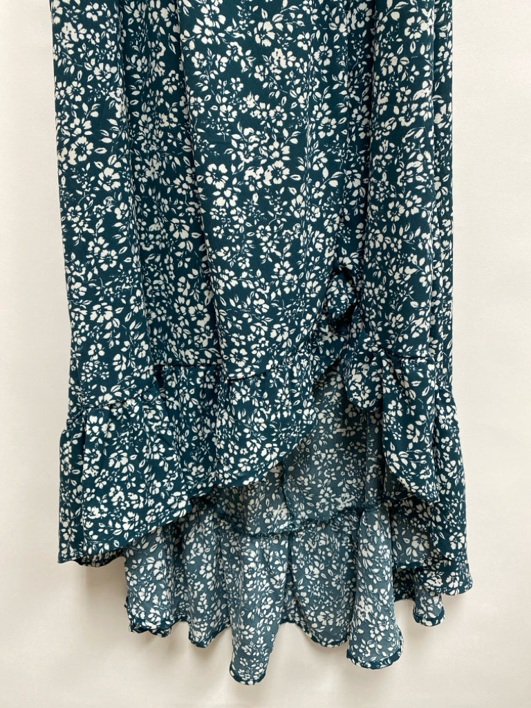 franki SIZE 14 Dark Turquoise White Smocking Maxi Girl&