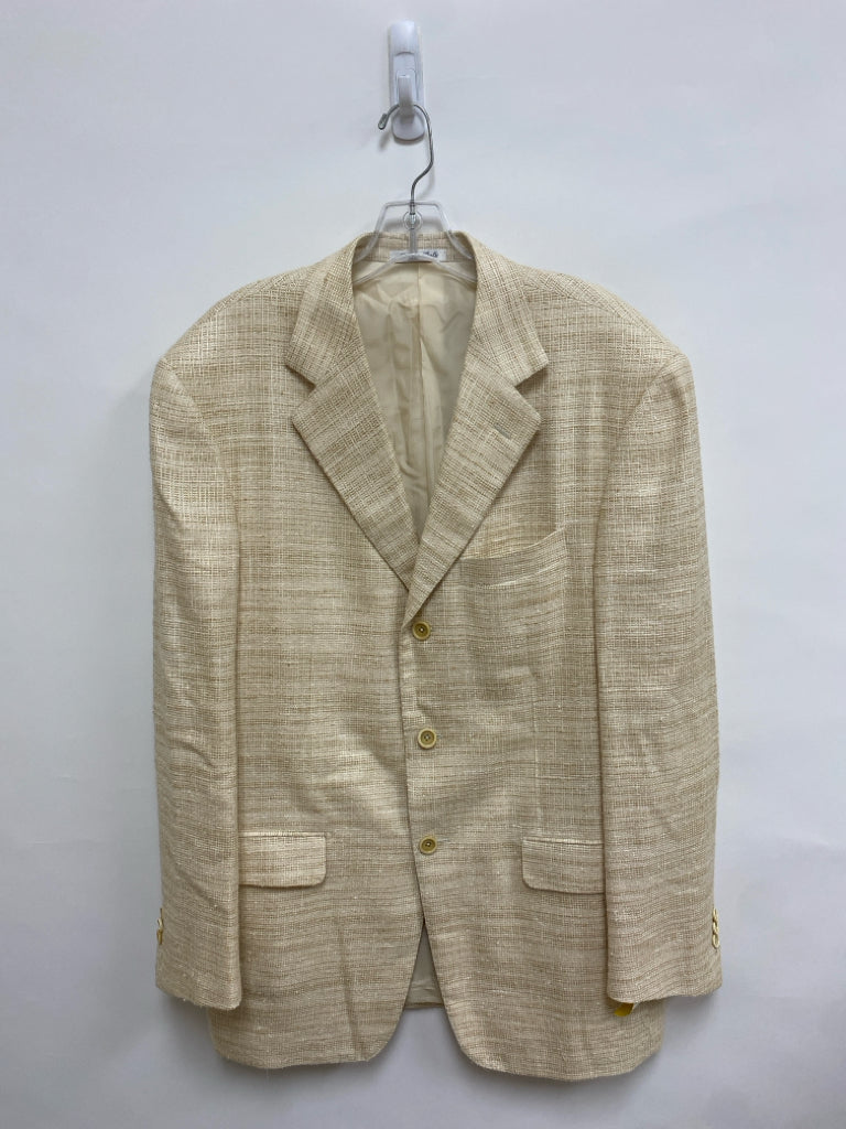 PAL ZILERI Size 54 Cream Tan Woven Silk Blend Men&