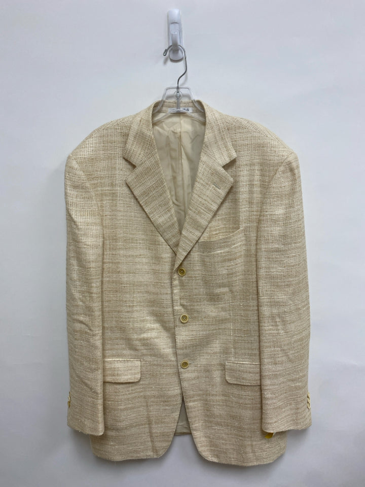 PAL ZILERI Size 54 Cream Tan Woven Silk Blend Men&
