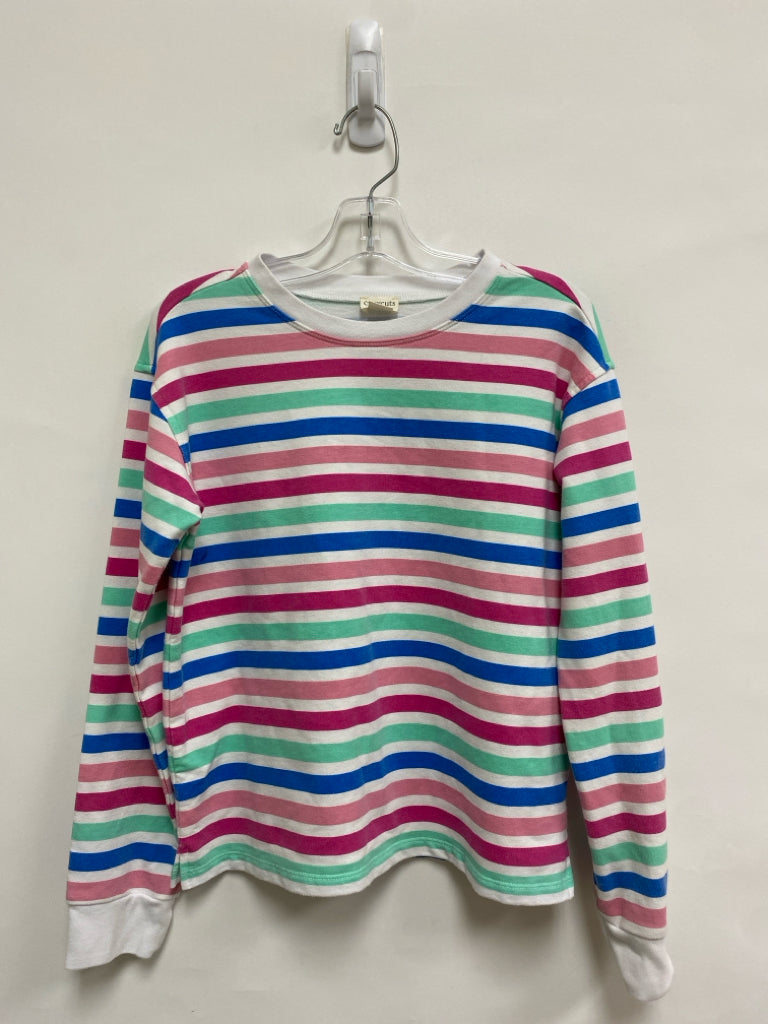 Crew Cuts SIZE 10/11 White/Aqua Pink/Blue Stripes Girl&