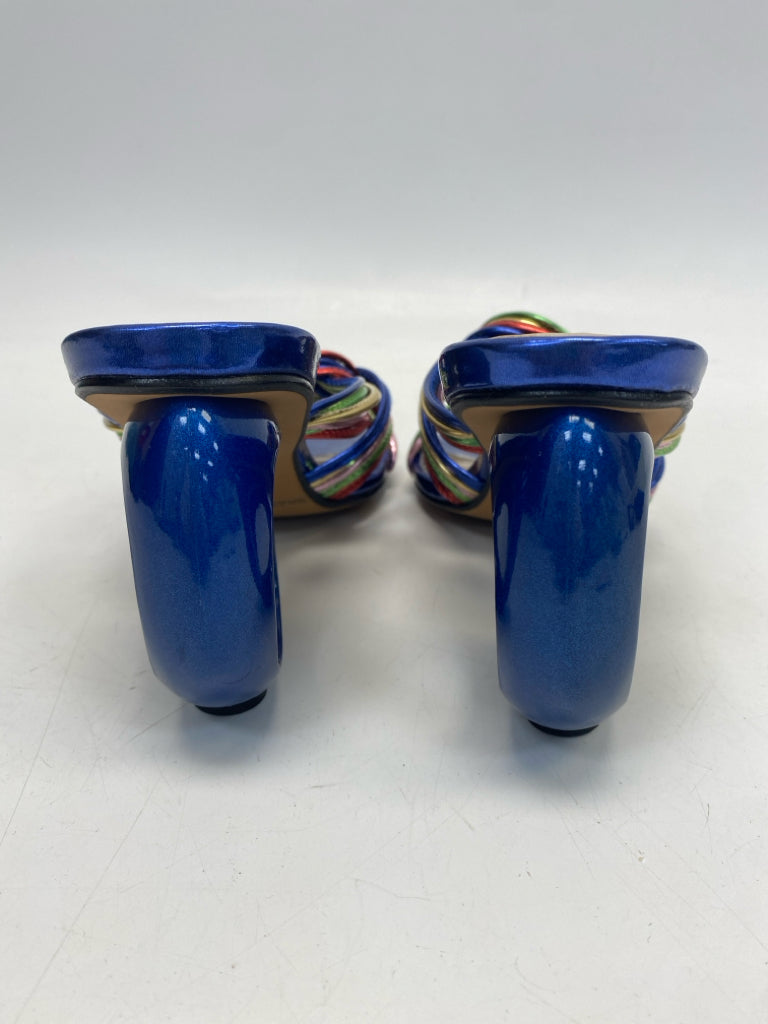 NWOT  Size 10 Royal Blue Multi-Color Braided Sandals