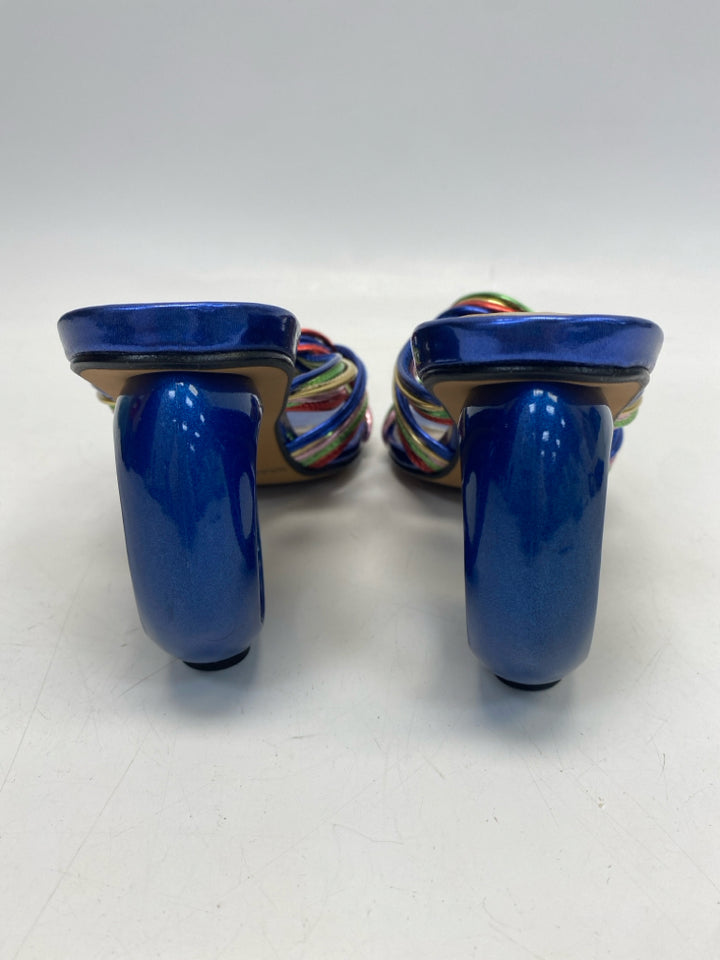 NWOT  Size 10 Royal Blue Multi-Color Braided Sandals