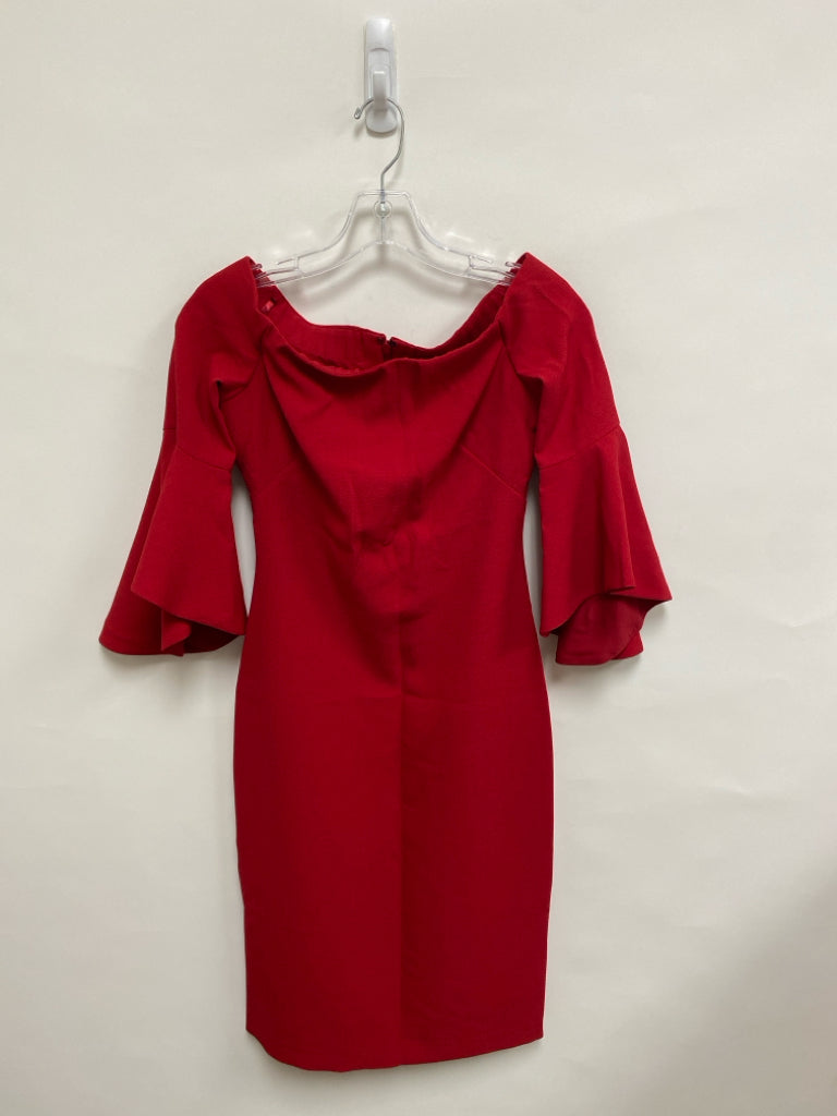 Size 0 Red Bell Sleeves Ladies Dress