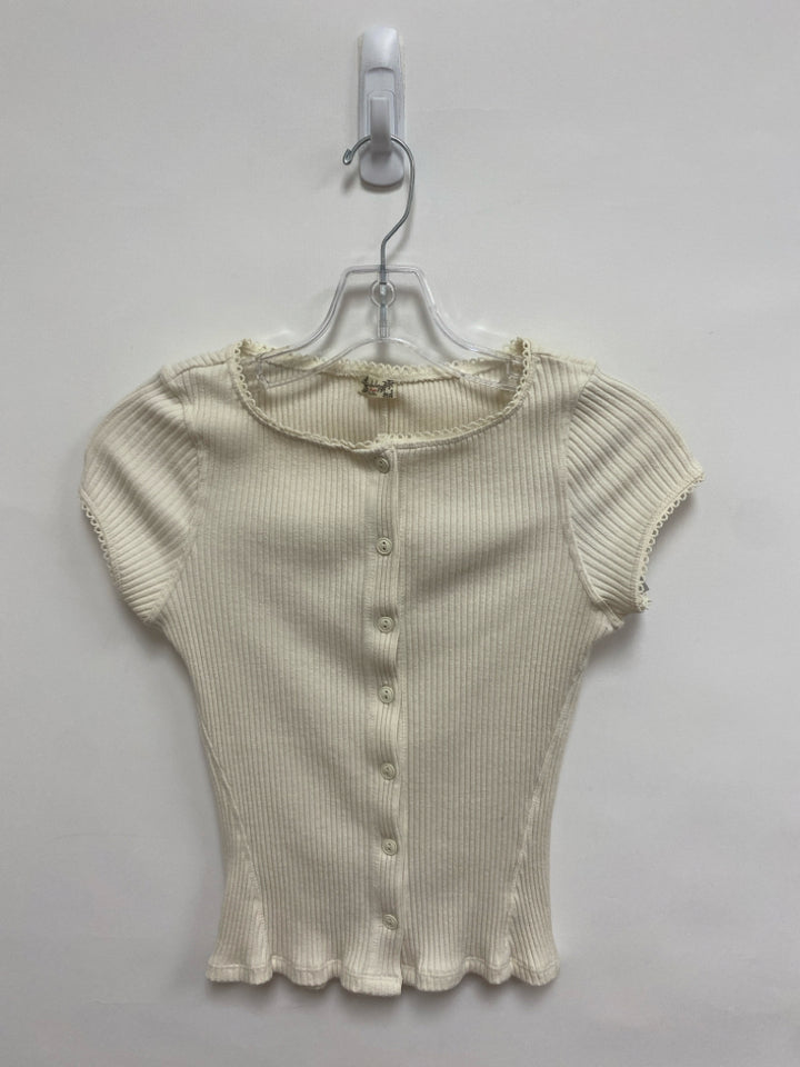 Free People Size XS Beige Ribbed Ladies Top