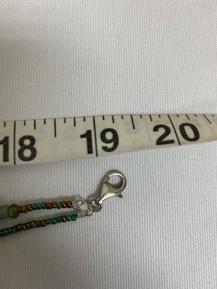 Green/Blue Brown Pearl Necklace