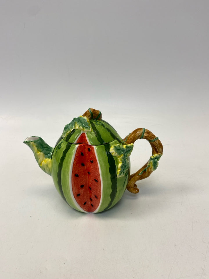 Green Red Watermelons Tea Pot
