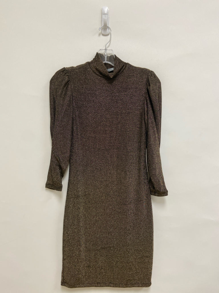NWT TART Size S Gold Black Shimmery Mock Neck Ladies Dress