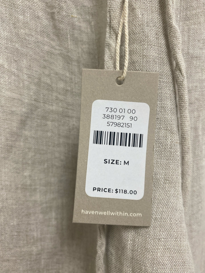 NWT HAVEN Size M Beige Pull-on Linen Ladies Pants