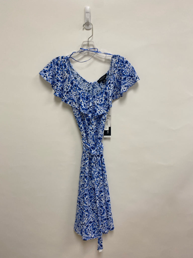 NWT PERCEPTIONS Size S Blue White Floral Ladies Dress