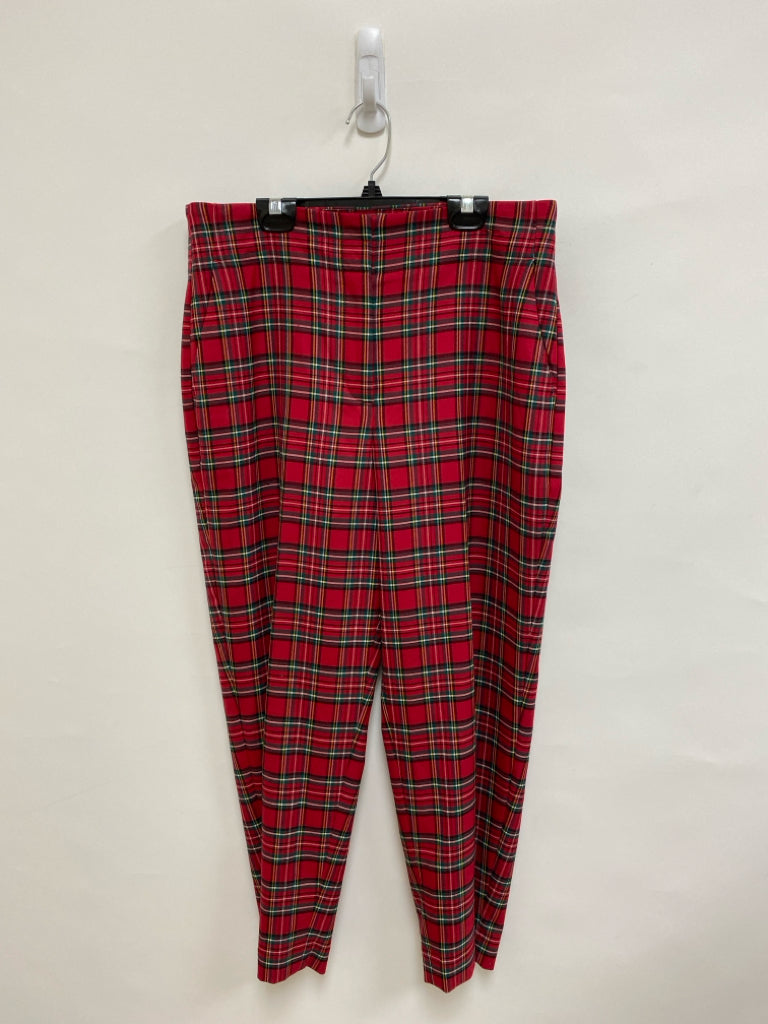 Talbots Size 10P Red/Green Plaid Petite Pants