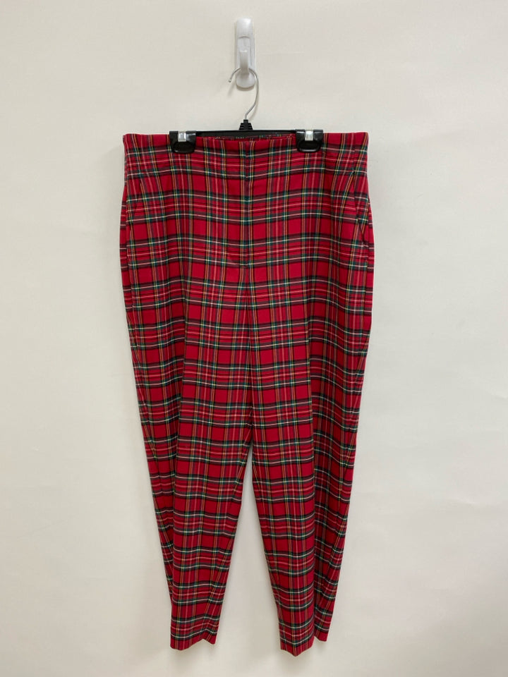 Talbots Size 10P Red/Green Plaid Petite Pants