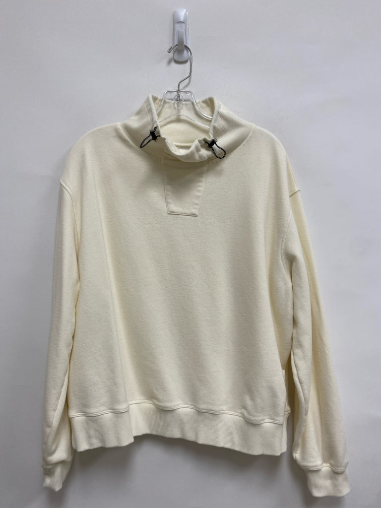 VARLEY Size M Cream Mock Neck Ladies Sweatshirt