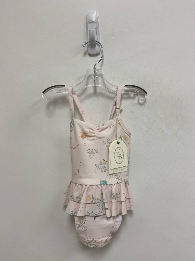 NWT ELEGANT BABY SIZE 6-9M Pale Pink Green Flowers Girl&