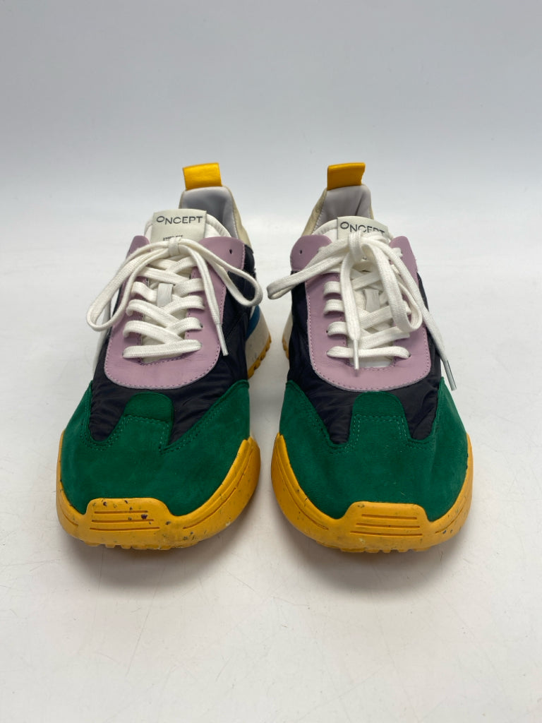 US Shoe Size 9 Green/Multi Lace-up Sneakers