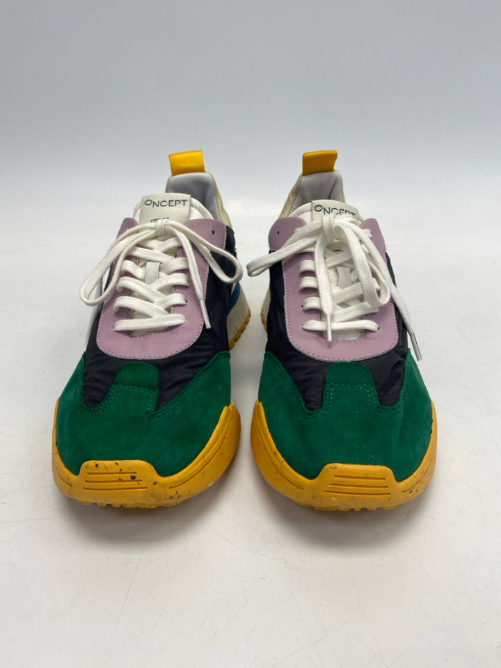US Shoe Size 9 Green/Multi Lace-up Sneakers