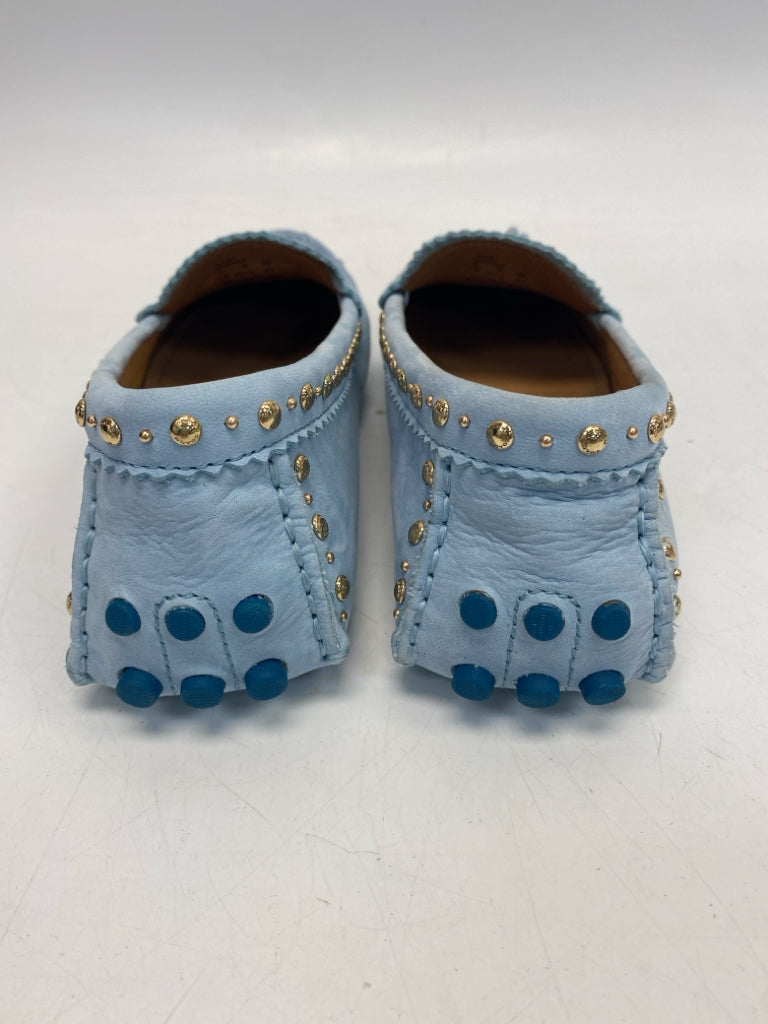 Coach US Shoe Size 6.5 Blue Gold Studded Flats