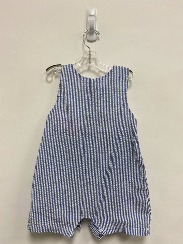 SIZE 6-12M White/Blue Red/Blue Smocking Sleeveless Seersucker Boy&